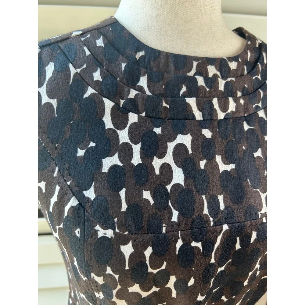 Tory Burch Shift Dress Womens 2 Brown Sleeveless Silk Blend